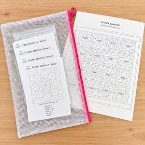 Starry Sampler Quilt EPP Templates - Ready to Cut – Includes Storage Bags, Block Guides