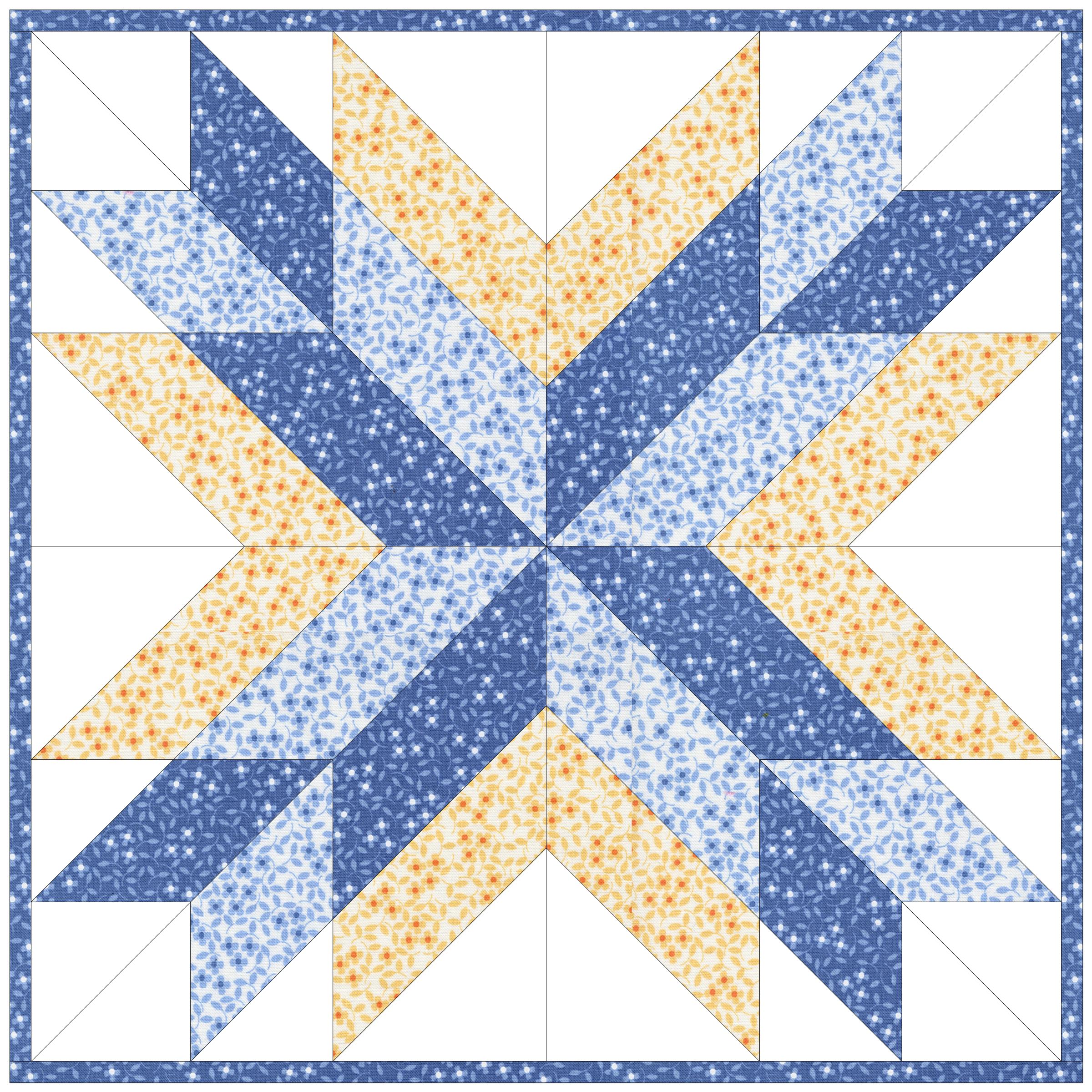 Star Quilt Block Pattern | FPP Foundation Paper Piecing PDF | 6 Sizes ...