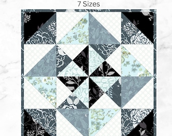 Bloc de courtepointe en mosaïque, motif : plusieurs tailles FPP (téléchargement PDF) morceau de papier de base