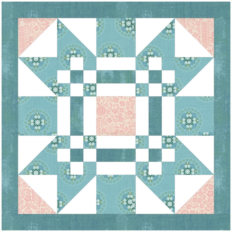Bundle of 4 FPP Quilt Block Patterns, Stars, Pineapple, Fpp-pattern ...