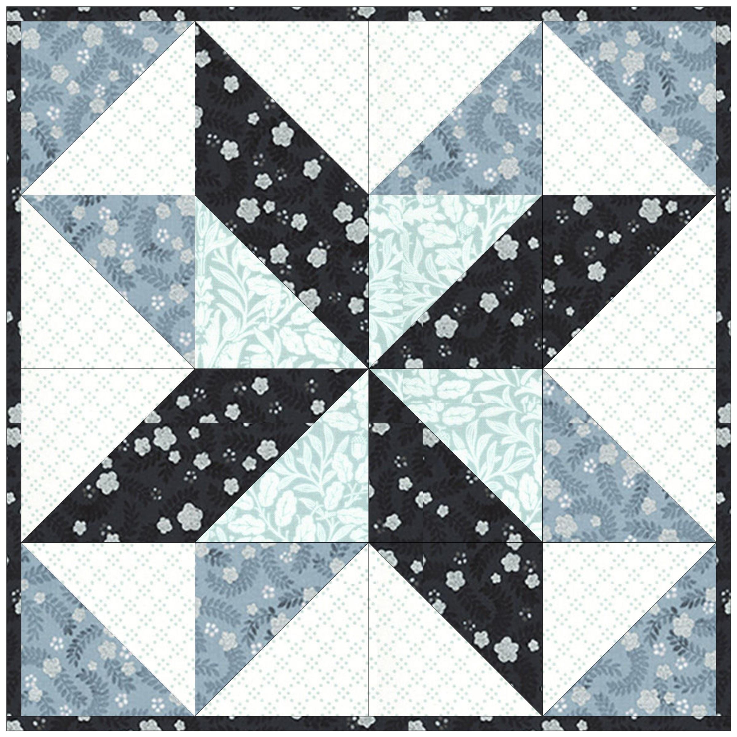 Star Quilt Block Pattern | FPP Foundation Paper Piecing PDF | 7 Sizes ...