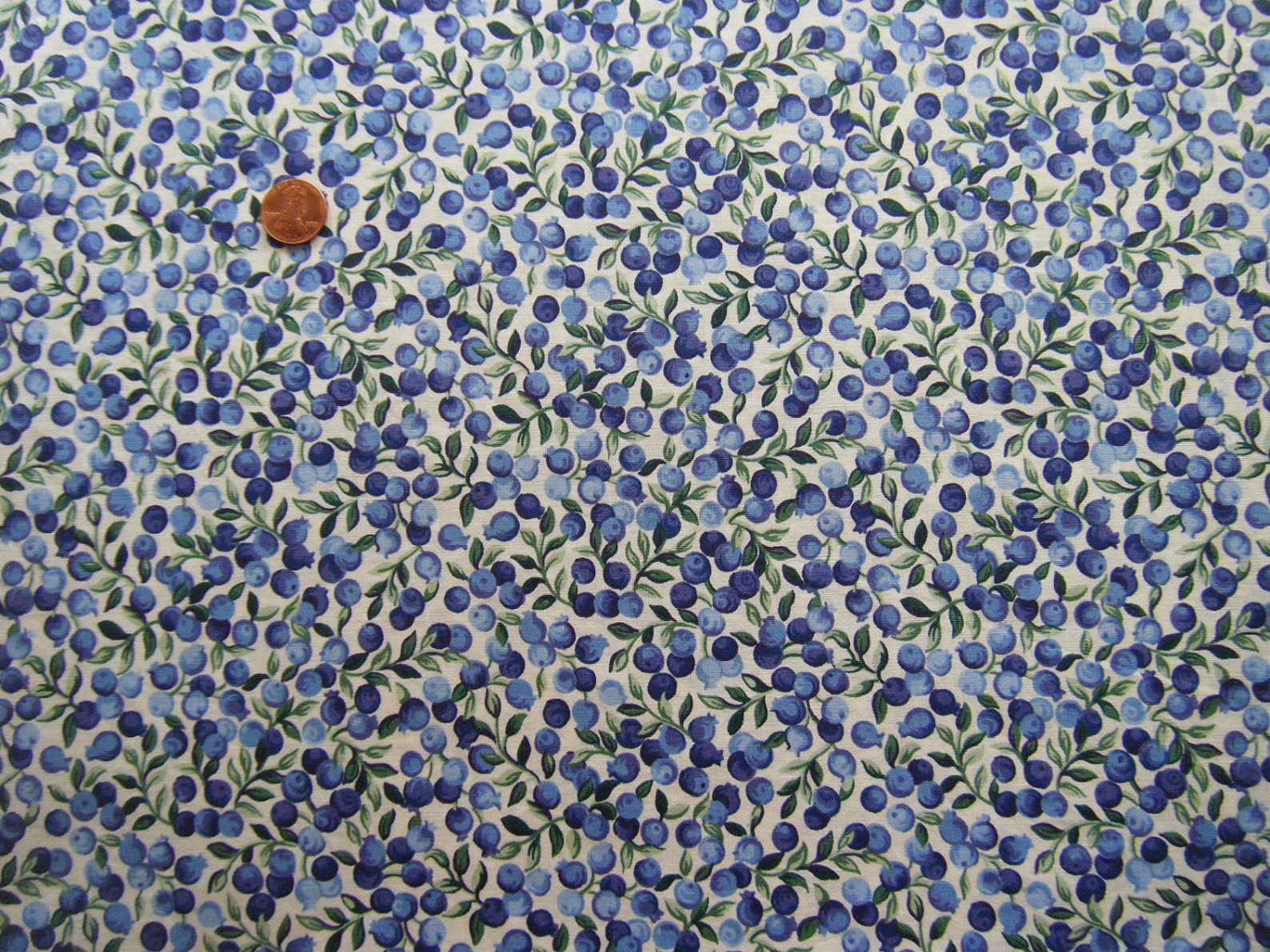 Cotton Fabric Lots of Blueberries great for quilting or Etsy