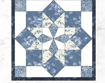 Starlight EPP Quilt Block Pattern: Printable English Paper Piecing Templates (PDF Download, 6-12 inch Sizes)
