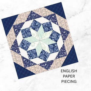 Rolling Star Quilt Block Pattern: English Paper Piecing PrintableTemplates (PDF Download)