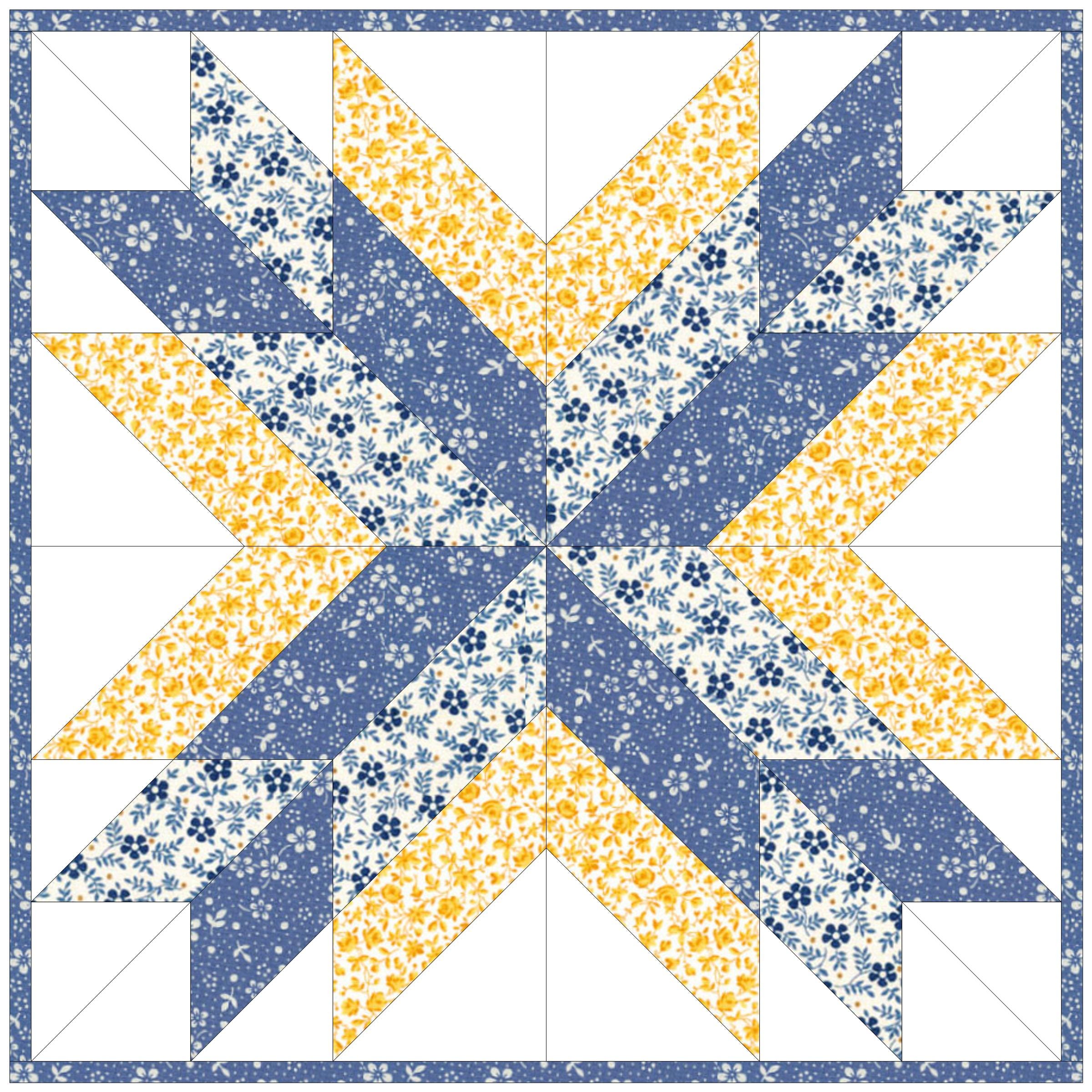 Star Quilt Block Pattern | FPP Foundation Paper Piecing PDF | 6 Sizes ...