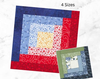 Log Cabin Quilt Block Foundation Paper Pieced Pattern: Multiple Sizes (PDF Download)