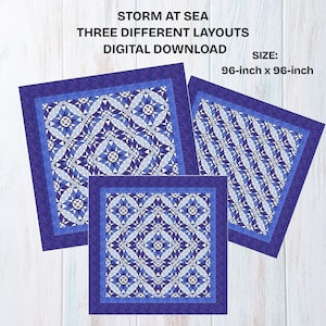 Storm at Sea Quilt Pattern: FPP & Traditional Piecing (PDF Download, Queen Size)