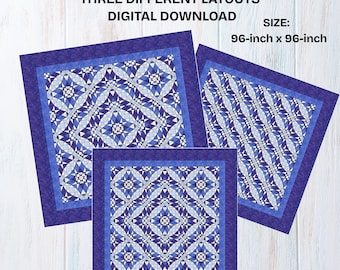 Storm at Sea Quilt Pattern: Foundation Piecing and Traditional Piecing (PDF Download, Queen Size)
