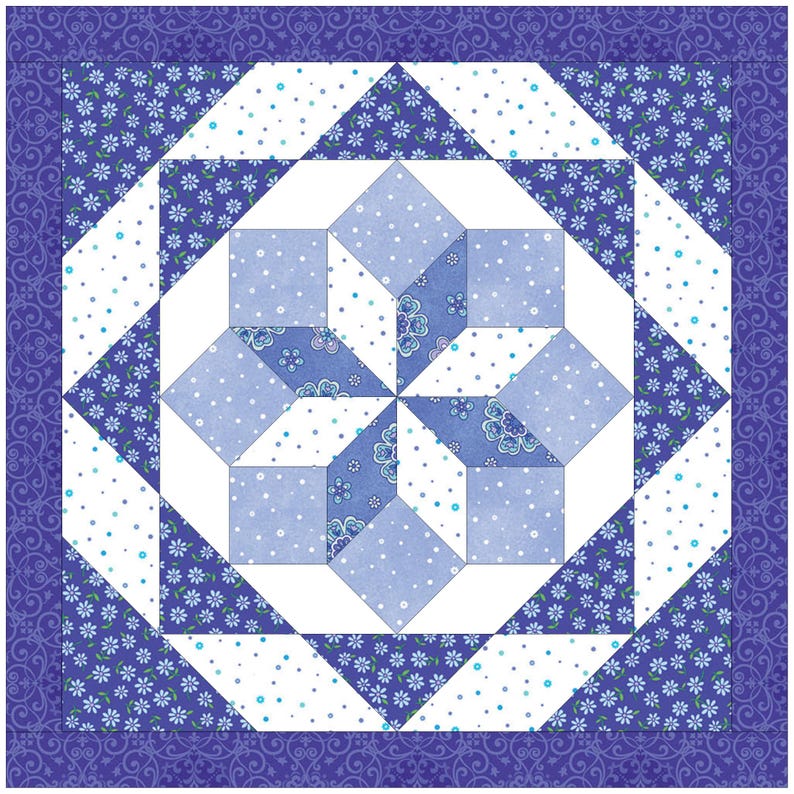 Rolling Star Quilt Block Pattern | English Paper Piecing (EPP) PDF | 3 Sizes | Printable Templates | Instant Download image 2