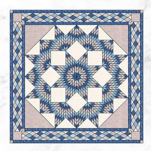 Carpenter Star Quilt Pattern: English Paper Pieced (PDF Download, Queen Size 90x90 inches) EPP