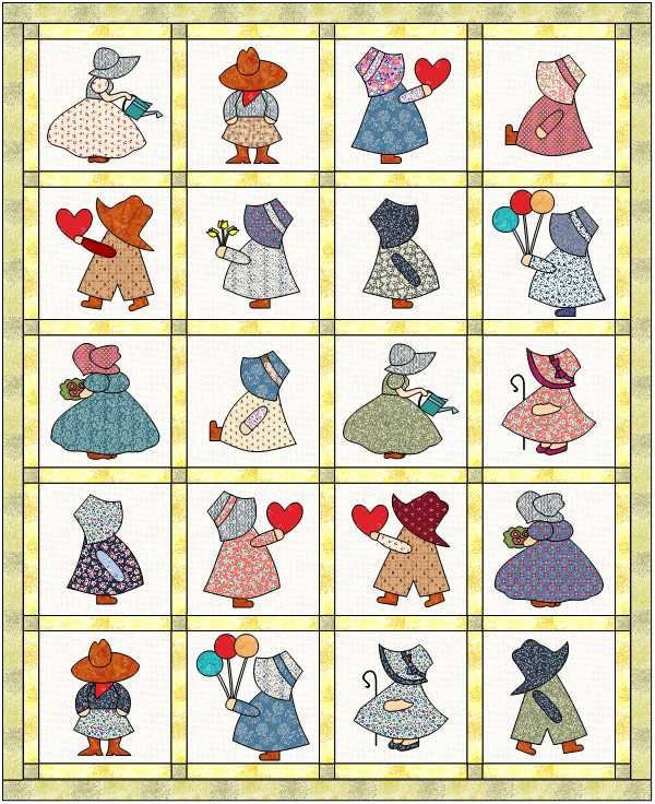 Sunbonnet Sue and Overall Sam Quilt Digital PDF Quilt Pattern Twin Size Quilt Instant Download Childs Quilt Applique Patchwork - Etsy sunbonnet-sue-and-overall-sam-quilt-digital-pdf-quilt-pattern-twin-size-quilt-instant-download-childs-quilt-applique-patchwork-etsy