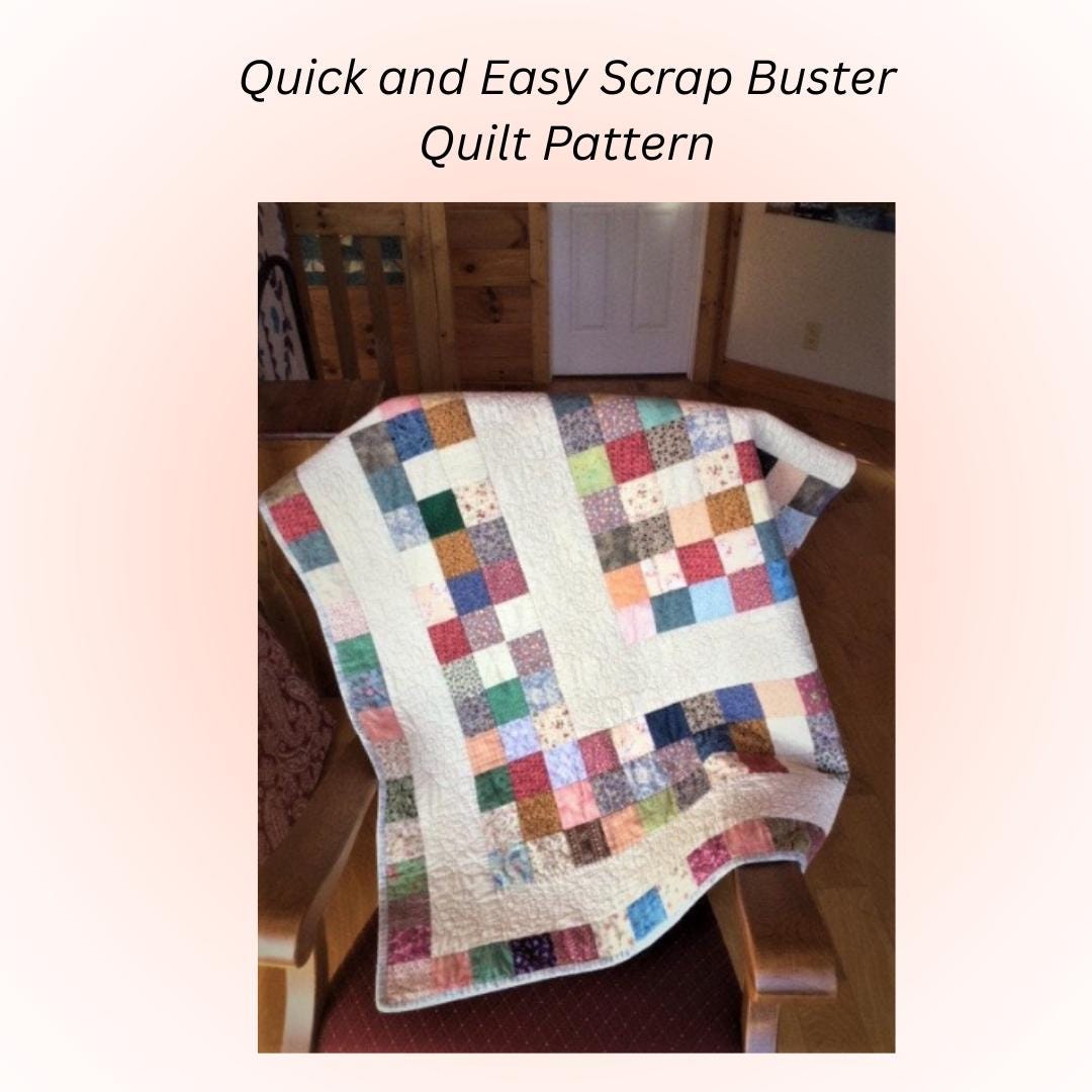 Scrappy Quilt Pattern PDF | Easy Beginner Quilt Pattern | Scrap Buster ...