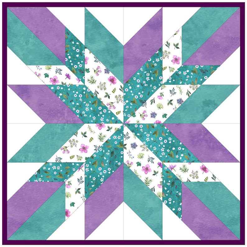Star Quilt Block FPP Pattern, Foundation Paper Piecing, 6 Sizes (PDF ...