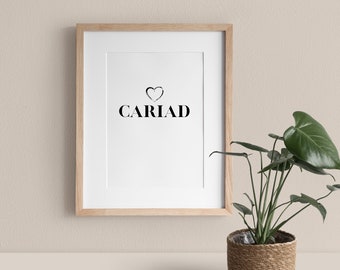 Cariad // Prints Cymru - Print Cymraeg - Welsh Print - Home Print - Wall Print - Digital Print
