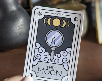 The Moon Tarot Card Vinyl Sticker