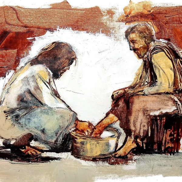 Jesus Washing Feet Art - Etsy