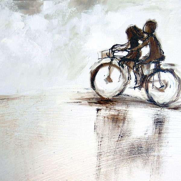 Ride with me ART PRINT  Children on bicycle wall art