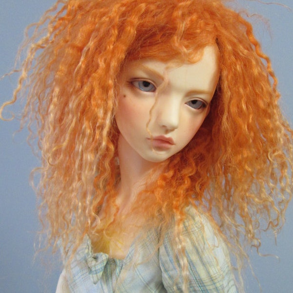 BJD wig mohair - Fiery orange - 7/8"
