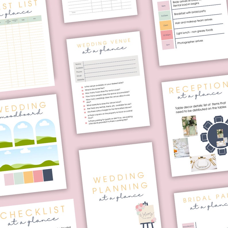 30 Page Canva Wedding Planner Template Bundle, Wedding Planning, Wedding Day, Wedding Coordinating, Wedding Planning Checklist, DIY Wedding image 2