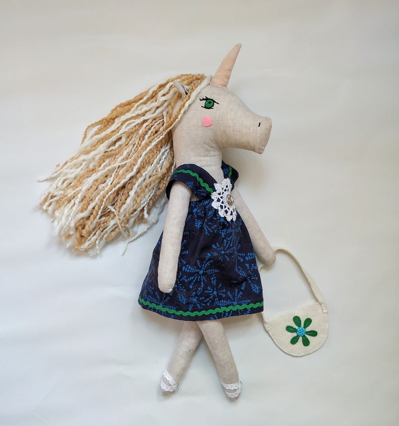 Handmade boho unicorn doll birthday gift for girl