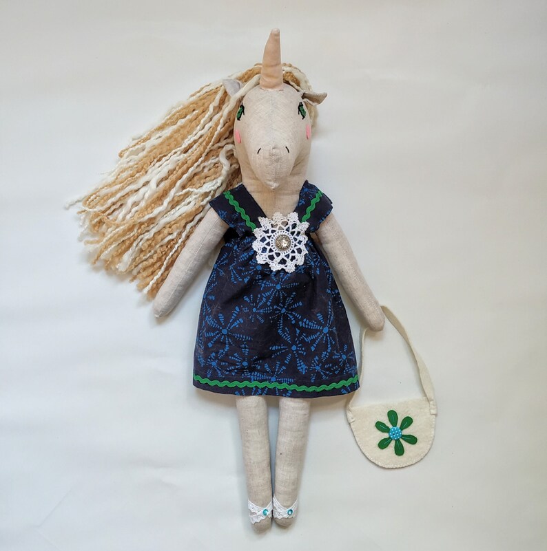 Handmade boho unicorn doll birthday gift for girl