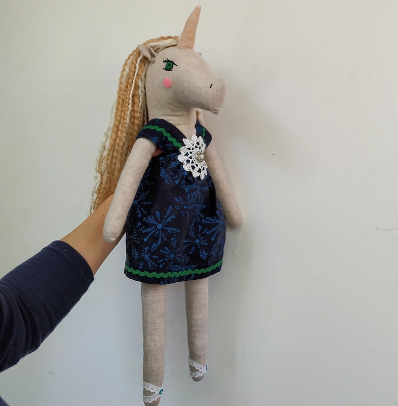 Handmade boho unicorn doll birthday gift for girl