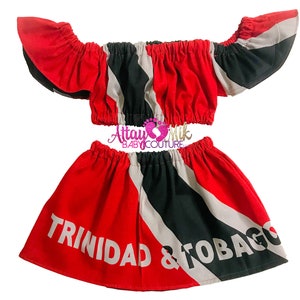 Ready to Ship. Baby Trinidad Tobago Clothing. Baby ethnic Trinidad skirt-baby outfit.Trinidad skirt. Trinidad carnival outfit. Trinidad flag