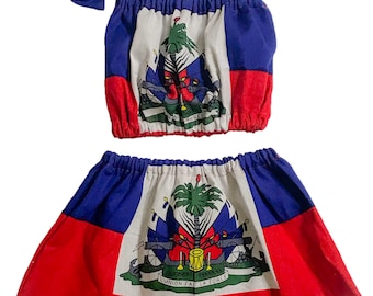 Haiti clothing for babies. Haiti clothing. Haitian flag. Haitian outfit. Haitian Skirt. Haitian Clothes. Other countries available