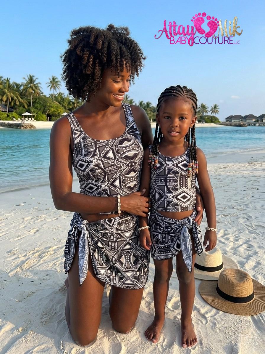 Mother Daughter Matching Family Beach Wear Mother Daughter Matching Beach Dresses – Vacation Resort Wear For Birthday