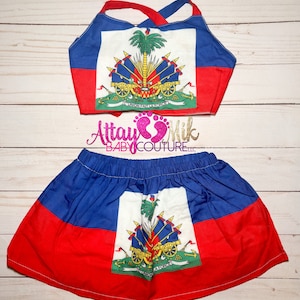 Ready to ship. Haiti clothing for babies. Haiti clothing. Haitian flag. Haitian outfit. Haitian. Haitian Clothes. Haiti flag cultural outfit