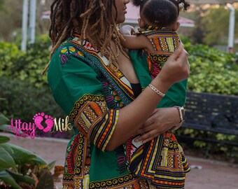 African Clothing. Mommy and me african skirts. Mommy and me dashiki. Mom and Baby african skirt set. Mommy & me matching outfits