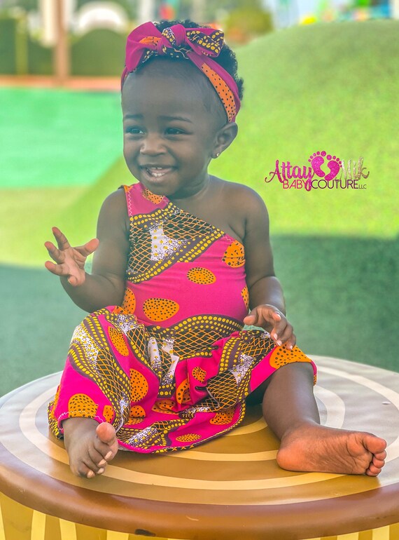 Ensemble Été Bébé Africain Dashiki – T-Shirt + Jupe + Bandeau Ankara – Tenue Colorée Style Wax Pour Fille