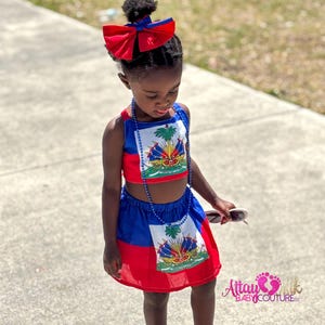 Ready to ship. Haiti clothing for babies. Haiti clothing. Haitian flag. Haitian outfit. Haitian. Haitian Clothes. Haiti flag cultural outfit