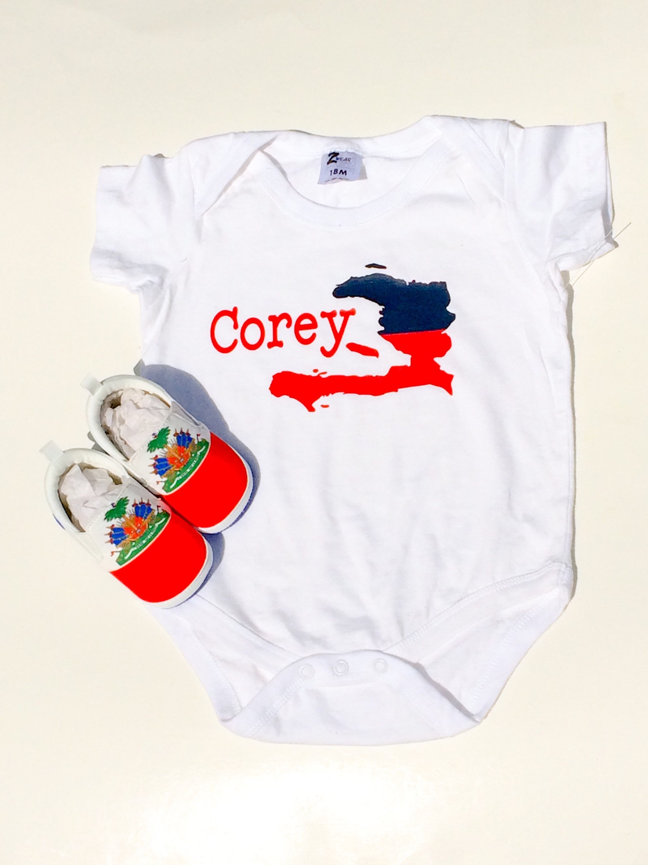 USA Vintage Haiti Flag Toddler Baby Long Sleeve Bodysuit Baby Clothes Onsies