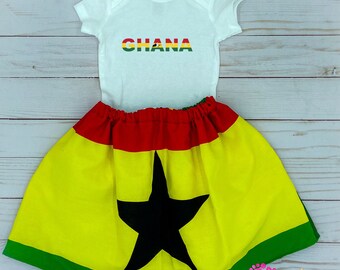 Ghana Clothing. Baby Ghana skirt . Ghana flag skirt.  flag skirt. Ghana clothing. Ghana carnival clothes. Ghana National Emblem. Ghana