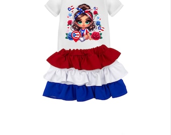 Puerto Rico Clothing. Baby Puerto Rican skirt . Puerto Rico flag skirt.  flag skirt. Puerto Rico clothing. Puerto Rican carnival clothes