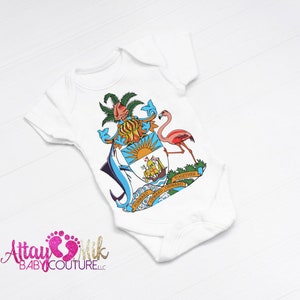 Bahama's kleding voor baby's. Kleding Bahama's. Vlag van de Bahama's. Bahama's-outfit. Shirt Bahama's. Kleding Bahama's. Culturele outfit met vlag van Bahama's