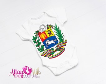 Venezuela Clothing. Unisex Baby ethnic Venezuela emblem shirt. Venezuela flag. Venezuela emblem. Venezuela bodysuit. Venezuela .