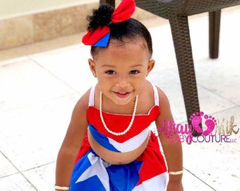 Puerto Rico Clothing. Baby Puerto Rican skirt . Puerto Rico flag skirt.  flag skirt. Puerto Rico clothing. Puerto Rican carnival clothes