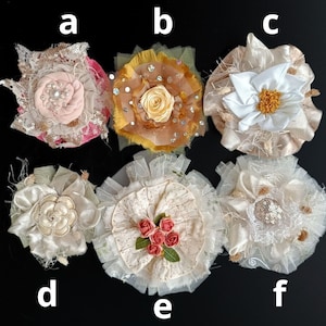 Handmade Shabby Chic Fabric Flower: Lace Wedding Decor