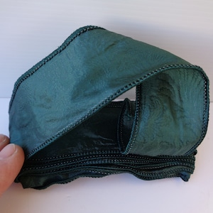 3.75 meters Ribbon Green Emerald Color Vintage Ribbon With Wired Edge width 4cm