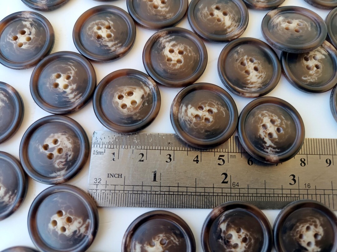 Set of 50 Vintage Brown Marble Effect Buttons: 25mm Sewing Buttons - Etsy