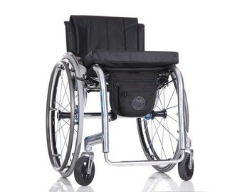 Bolsa para colgar en silla de ruedas en forma de H, bolsa segura debajo del asiento, accesorio para discapacitados, para viajes, movilidad diaria, solución para discapacitados, extraíble, color negro