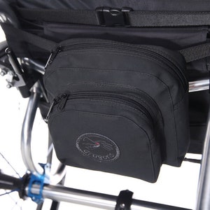 Wheelchair S black small bag Under Seat safe Pouch handicap accessory vinyl super safe travel mobility disability handy travel