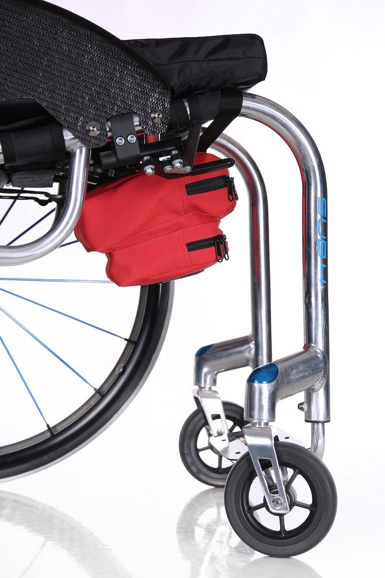 Wheelchair M Red Medium Bag Under Seat Safe Pouch Handicap Accessory