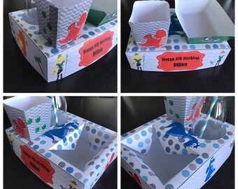 PDF template Viking and Dragon Party Food Lunch Box with Hotdog Tray & Popcorn Box (Printable by you /DIY) - product details in description
