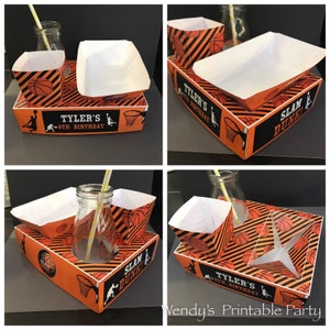 PDF Template Basketball Themed Party Food Lunch Box With Hotdog Tray ...