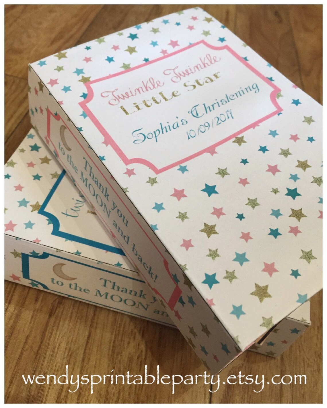 PDF Template Personalised Twinkle Twinkle Little Star Book Treat Box ...