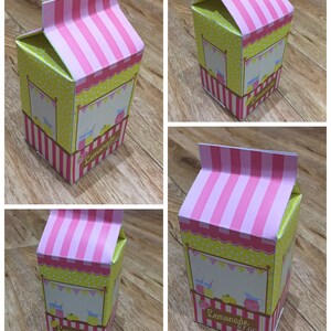 Modelo de PDF Festa de limonada rosa / Caixa de tratamento de limonada (personalizada e faça você mesmo) para impressão por você (detalhes na descrição) Caixa de leite