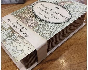 PDF template Personalised Vintage Maps / Travel Themed Book Treat Box (Printable by You & DIY) see listing for full description and size
